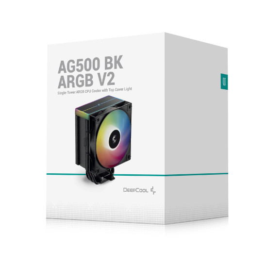 DeepCool охладител CPU Cooler AG500 BK - Addressable RGB V2 - LGA1851/AM5