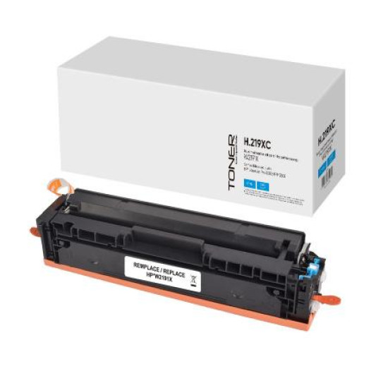 Toner cartridge compatible CYAN HP W2191X, HP 219X, HP Color LJ Pro MFP 3302, LJ Pro 3202, 2500k. Uprint Toner cartridge compatible CYAN HP W2191X, HP 219X, HP Color LJ Pro MFP 3302, LJ Pro 3202, 2500k. Uprint