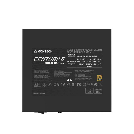Montech захранване PSU ATX 3.1 850W Gold - CENTURY II 850W