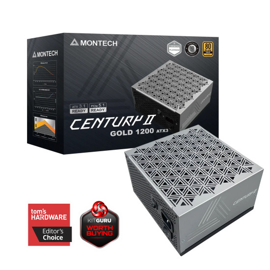 Montech захранване PSU ATX 3.1 1200W Gold - CENTURY II 1200W Montech захранване PSU ATX 3.1 1200W Gold - CENTURY II 1200W