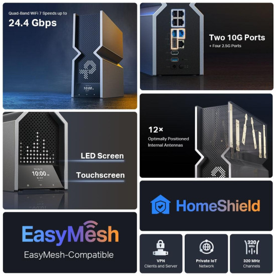 Wireless Router TP-Link Archer BE900 Quad-Band Wi-Fi 7 Wireless Router TP-Link Archer BE900 Quad-Band Wi-Fi 7