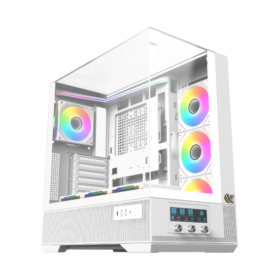 Xigmatek кутия Case EATX - Vision Arctic - 7 ARGB Fans, LCD Display Panel, Smart Fan Control Xigmatek кутия Case EATX - Vision Arctic - 7 ARGB Fans, LCD Display Panel, Smart Fan Control