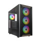 Montech кутия Case ATX - XR Wood (B) - 4 x 120 mm ARGB Fans, Wood, USB-C, Black