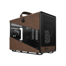 Montech кутия Case mATX - Heritage PRO (B) - USB-C, Leather, 4 x 120 mm Fans
