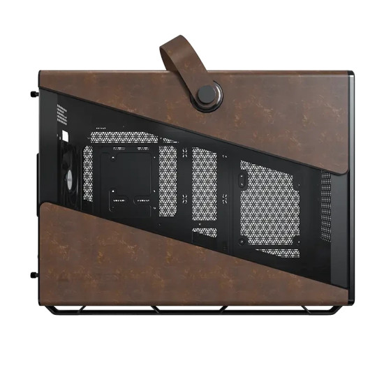 Montech кутия Case mATX - Heritage PRO (B) - USB-C, Leather, 4 x 120 mm Fans