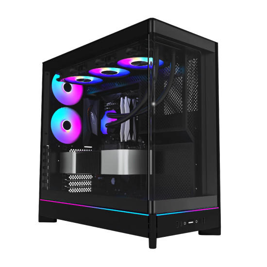 Montech кутия Case ATX - HS02 PRO (B) - 5 x 120 mm ARGB Fans, USB-C, Black Montech кутия Case ATX - HS02 PRO (B) - 5 x 120 mm ARGB Fans, USB-C, Black