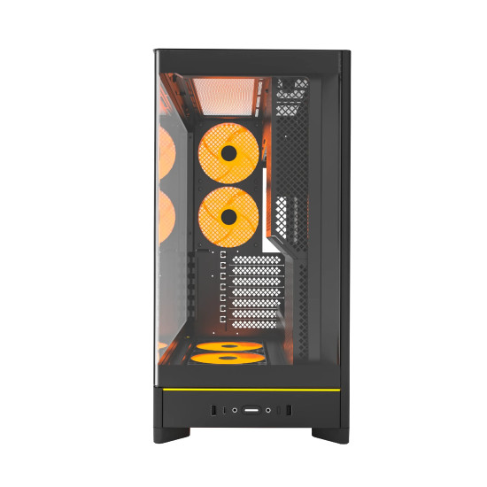 Montech кутия Case ATX - HS02 PRO (B) - 5 x 120 mm ARGB Fans, USB-C, Black Montech кутия Case ATX - HS02 PRO (B) - 5 x 120 mm ARGB Fans, USB-C, Black