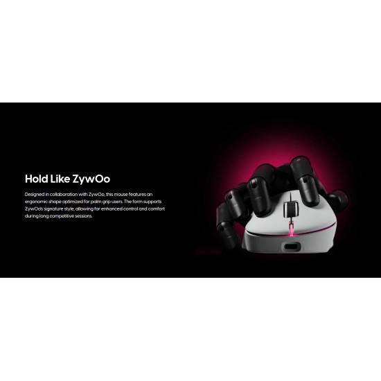 Pulsar професионална геймърска мишка Wireless Gaming Mouse ZywOo The Chosen Mouse Size2 White 8K