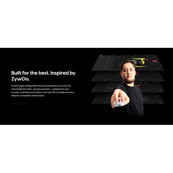 Pulsar професионална геймърска мишка Wireless Gaming Mouse ZywOo The Chosen Mouse Size2 White 8K
