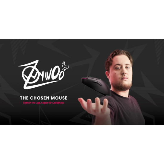 Pulsar професионална геймърска мишка Wireless Gaming Mouse ZywOo The Chosen Mouse Size2 Black 8K