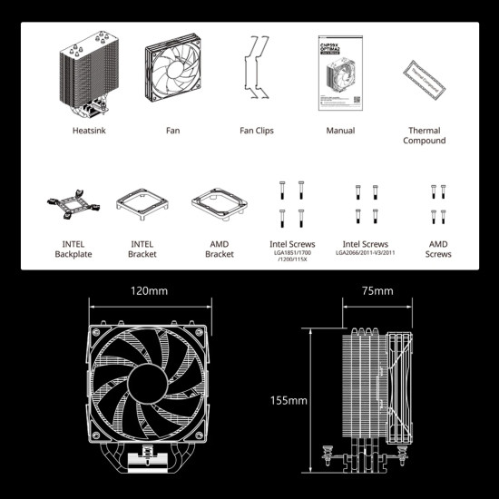 Zalman охлаждане за процесор CPU Cooler CNPS9X OPTIMA2 LGA1851/AM5