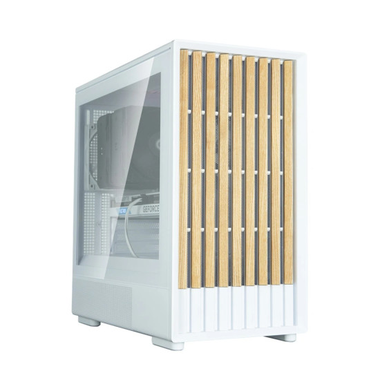 Zalman кутия Case mATX - P10 NAMU WHITE - Wood, USB-C