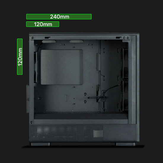Zalman кутия Case mATX - P10 NAMU BLACK - Wood, USB-C