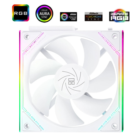 Thermalright Комплект вентилатори Fan Pack 3-in-1 3x120mm - TL-M12QRW x 3 - White, Reverse, Infinity Mirror, Daisy-Chain, A-RGB