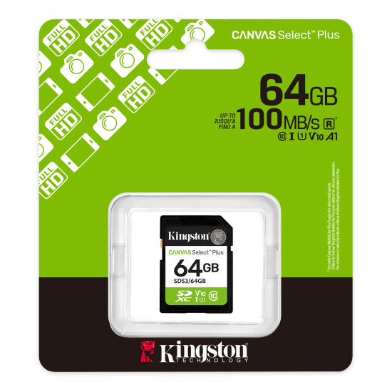 Карта памет Kingston Canvas Select Plus SD 64GB Карта памет Kingston Canvas Select Plus SD 64GB