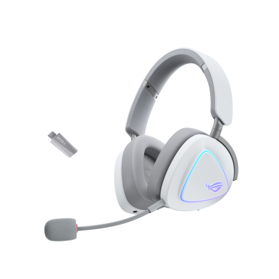 Gaming Wireless Headphones ASUS ROG Delta II White - USB-C, Aura Sync RGB Gaming Wireless Headphones ASUS ROG Delta II White - USB-C, Aura Sync RGB