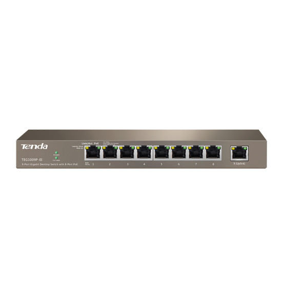 TENDA SWITCH GBIT UNMANAGED 18GBPS 9 PORTS 4KV LIGHTNING PROTECTION