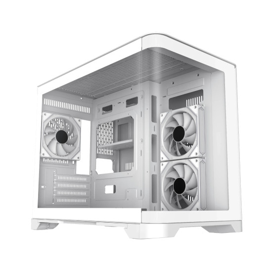 Gamemax кутия Case mATX - HYPE-M White - 3 x 120 mm Addressable RGB fans
