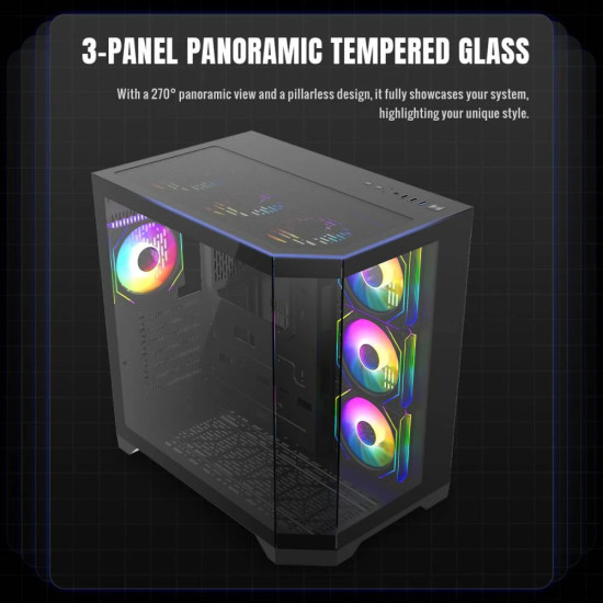 Gamemax кутия Case ATX - HYPE-A Black - 4 x 120 mm Addressable RGB fans Gamemax кутия Case ATX - HYPE-A Black - 4 x 120 mm Addressable RGB fans