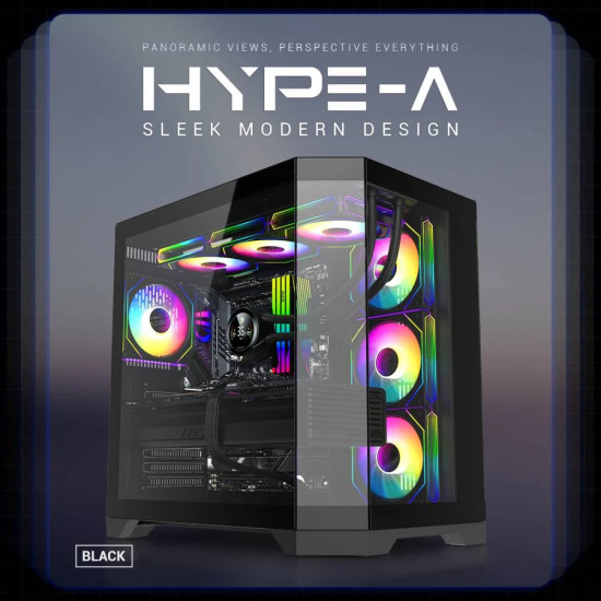 Gamemax кутия Case ATX - HYPE-A Black - 4 x 120 mm Addressable RGB fans Gamemax кутия Case ATX - HYPE-A Black - 4 x 120 mm Addressable RGB fans