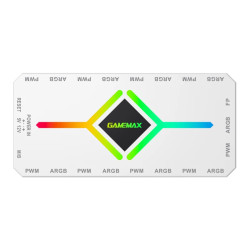 Gamemax разклонител за вентилатори Fan Hub - V4.0 PWM ARGB Hub + Controller White Gamemax разклонител за вентилатори Fan Hub - V4.0 PWM ARGB Hub + Controller White