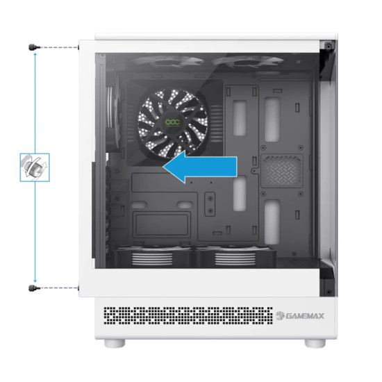 Gamemax кутия Case ATX - Vista COC AW - 5 x 120 mm A-RGB Fans, MB Plate COC Fan Gamemax кутия Case ATX - Vista COC AW - 5 x 120 mm A-RGB Fans, MB Plate COC Fan