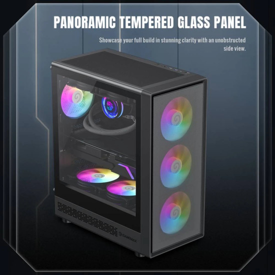 Gamemax кутия Case ATX - Storm 2 AB - 6 x 120 mm Addressable RGB fans