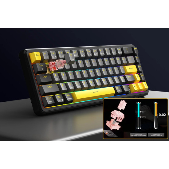 Marvo професионална геймърска механична клавиатура Professional Gaming Mechanical Keyboard Magma M40 KG964 - 8K, Magnetic Switches [Tactile]