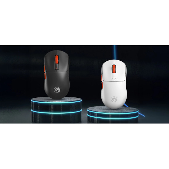 Marvo безжична геймърска мишка Wireless Gaming Mouse Niro 60W G964W White - Bluetooth, 2.4G, 12000dpi