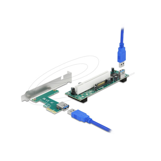 Delock Riser card PCI Express Card x 1 към 1 x PCI 32 Bit Slot с кабел 60 cm Delock Riser card PCI Express Card x 1 към 1 x PCI 32 Bit Slot с кабел 60 cm