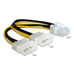Delock Кабел PCI Express захранване 8 pin към 2 x 5¼“  за видео-карти, 12V, 15 см,  82397 Delock Кабел PCI Express захранване 8 pin към 2 x 5¼“  за видео-карти, 12V, 15 см,  82397