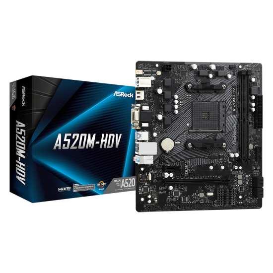 ASROCK A520 2xDDR4 4xSATA3 RAID HDMI DVI VGA 1xM2 GLAN 1xPCIEx16 1xPCIEx1 ASROCK A520 2xDDR4 4xSATA3 RAID HDMI DVI VGA 1xM2 GLAN 1xPCIEx16 1xPCIEx1