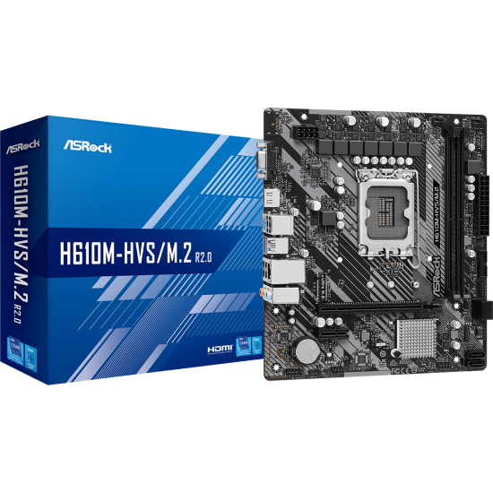 ASROCK H610 2xDDR4 4xSATA3 HDMI VGA 1xM2 GLAN 1xPCIEx16 1xPCIEx1 ASROCK H610 2xDDR4 4xSATA3 HDMI VGA 1xM2 GLAN 1xPCIEx16 1xPCIEx1