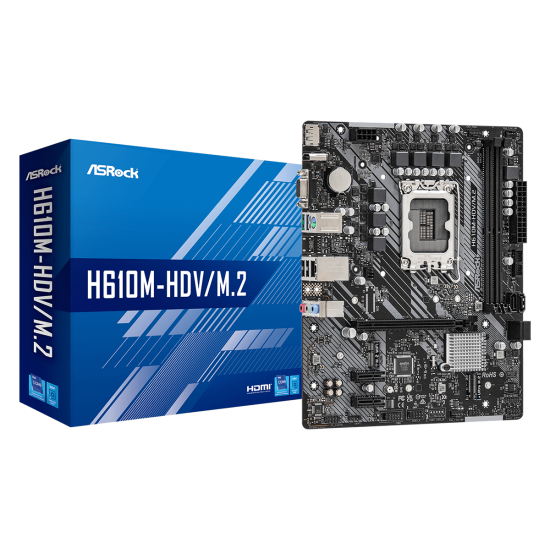 ASROCK H610 2xDDR4 4xSATA3 HDMI DP VGA 1xM2 GLAN 1xPCIEx16 2xPCIEx1 ASROCK H610 2xDDR4 4xSATA3 HDMI DP VGA 1xM2 GLAN 1xPCIEx16 2xPCIEx1