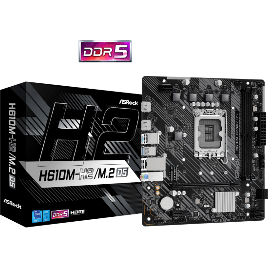 ASROCK H610 2xDDR5 4xSATA3 2xHDMI 1xM2 GLAN 1xPCIEx16 1xPCIEx1 ASROCK H610 2xDDR5 4xSATA3 2xHDMI 1xM2 GLAN 1xPCIEx16 1xPCIEx1