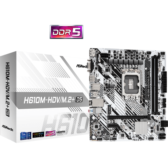 ASROCK H610 2xDDR5 4xSATA3 HDMI DP VGA 1xM2 GLAN 1xPCIEx16 1xPCIEx1 ASROCK H610 2xDDR5 4xSATA3 HDMI DP VGA 1xM2 GLAN 1xPCIEx16 1xPCIEx1