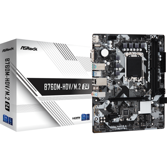 ASROCK B760 2xDDR4 4xSATA3 HDMI DP VGA 2xM2 GLAN 1xPCIEx16 2xPCIEx1 ASROCK B760 2xDDR4 4xSATA3 HDMI DP VGA 2xM2 GLAN 1xPCIEx16 2xPCIEx1