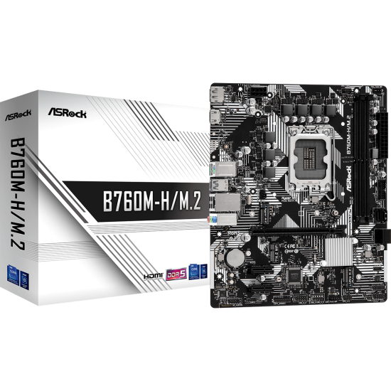 ASROCK B760 2xDDR5 4xSATA3 HDMI DP 2xM2 GLAN 1xPCIEx16 2xPCIEx1 ASROCK B760 2xDDR5 4xSATA3 HDMI DP 2xM2 GLAN 1xPCIEx16 2xPCIEx1