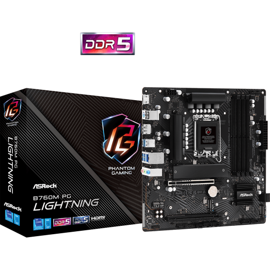 ASROCK B760 4xDDR5 4xSATA3 RAID HDMI DP 3xM2 GLAN 2xPCIEx16 ASROCK B760 4xDDR5 4xSATA3 RAID HDMI DP 3xM2 GLAN 2xPCIEx16