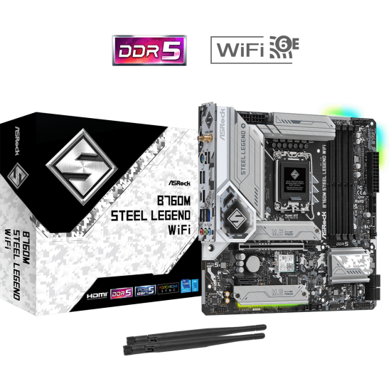 ASROCK B760 4xDDR5 4xSATA3 RAID HDMI DP 3xM2 GLAN 2xPCIEx16 WiFI ASROCK B760 4xDDR5 4xSATA3 RAID HDMI DP 3xM2 GLAN 2xPCIEx16 WiFI