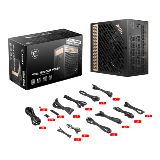 MSI POWER SUPPLY 1300W EFF 92 PFC ACTIVE MODULAR FAN 120MM MSI POWER SUPPLY 1300W EFF 92 PFC ACTIVE MODULAR FAN 120MM