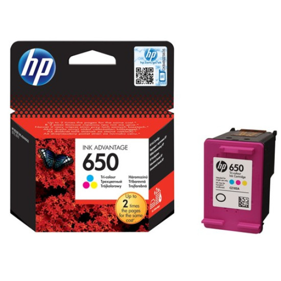 HP 650 Tri-color Original Ink Advantage Cartridge HP 650 Tri-color Original Ink Advantage Cartridge