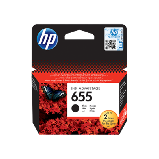 HP 655 Black Original Ink Advantage Cartridge / 550p.