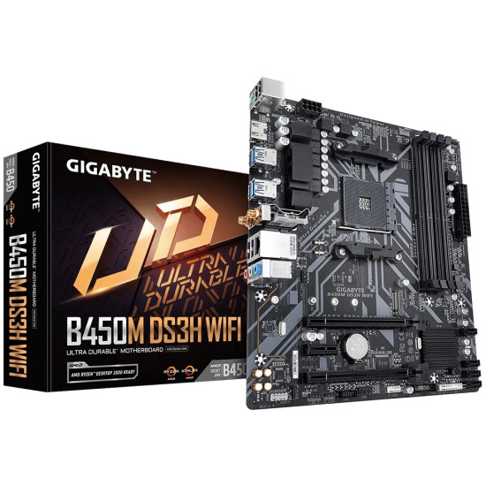 GB B450 4xDDR4 4xSATA3 RAID HDMI 1xM2 GLAN 2xPCIEx16 1xPCIEx1 WiFi GB B450 4xDDR4 4xSATA3 RAID HDMI 1xM2 GLAN 2xPCIEx16 1xPCIEx1 WiFi