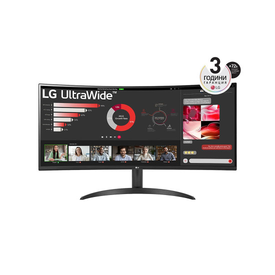 LG 34 WQHD 100Hz VA 5ms 21:9 HDMI DP FREESYNC FSAFE HDR CURVED