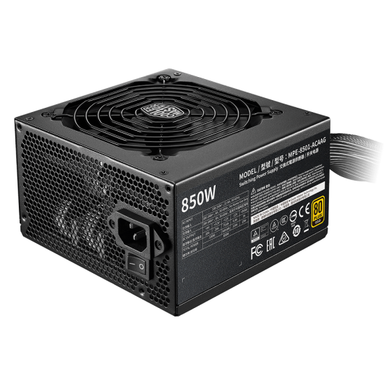 COOLER MASTER POWER SUPPLY 850W EFF 90 PFC ACTIVE MODULAR FAN 120MM