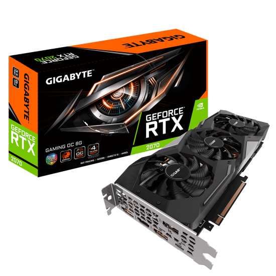 GIGABYTE NVIDIA RTX2070 HDMI DP USB 256B 8GB ACTIVE GIGABYTE NVIDIA RTX2070 HDMI DP USB 256B 8GB ACTIVE