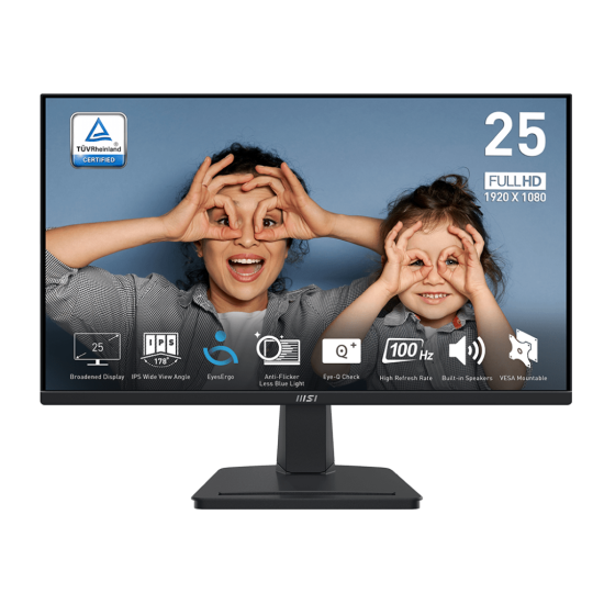 MSI 24.5 FHD 100Hz IPS 1ms 16:9 HDMI D-SUB AUDIO FFREE MSI 24.5 FHD 100Hz IPS 1ms 16:9 HDMI D-SUB AUDIO FFREE