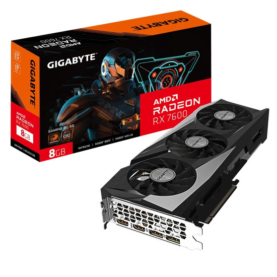 GIGABYTE AMD RX7600 HDMI DP 128B 8GB ACTIVE