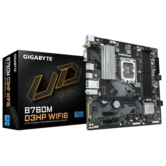GB B760 4xDDR5 4xSATA3 RAID HDMI 2DP VGA 2xM2 GLAN 1xPCIEx16 2xPCIEx1 WiFi GB B760 4xDDR5 4xSATA3 RAID HDMI 2DP VGA 2xM2 GLAN 1xPCIEx16 2xPCIEx1 WiFi